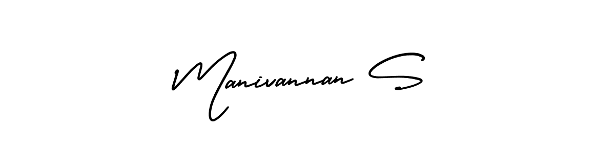 Make a beautiful signature design for name Manivannan S. With this signature (AmerikaSignatureDemo-Regular) style, you can create a handwritten signature for free. Manivannan S signature style 3 images and pictures png