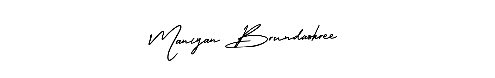 Maniyan Brundashree stylish signature style. Best Handwritten Sign (AmerikaSignatureDemo-Regular) for my name. Handwritten Signature Collection Ideas for my name Maniyan Brundashree. Maniyan Brundashree signature style 3 images and pictures png