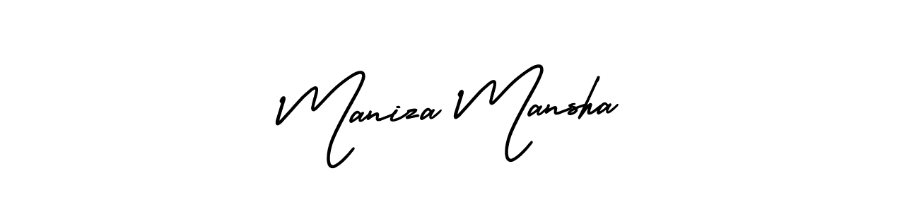 Check out images of Autograph of Maniza Mansha name. Actor Maniza Mansha Signature Style. AmerikaSignatureDemo-Regular is a professional sign style online. Maniza Mansha signature style 3 images and pictures png