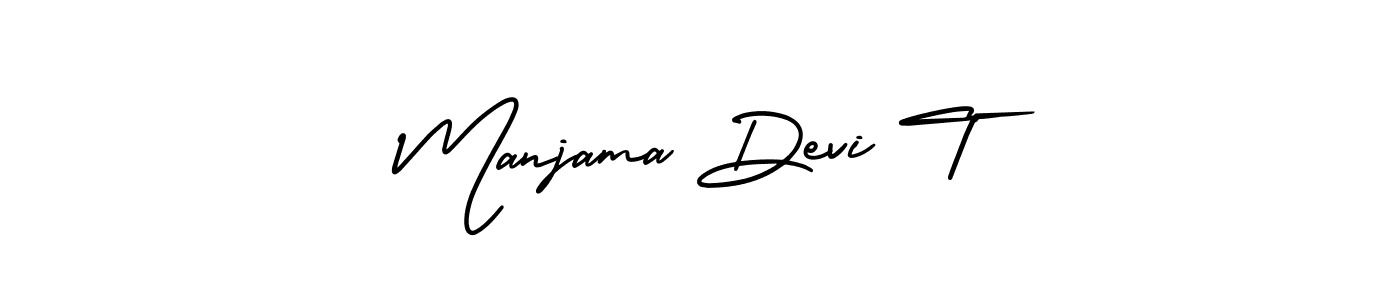 if you are searching for the best signature style for your name Manjama Devi T. so please give up your signature search. here we have designed multiple signature styles  using AmerikaSignatureDemo-Regular. Manjama Devi T signature style 3 images and pictures png