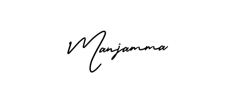 Also we have Manjamma name is the best signature style. Create professional handwritten signature collection using AmerikaSignatureDemo-Regular autograph style. Manjamma signature style 3 images and pictures png