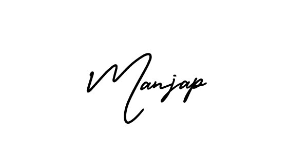 You should practise on your own different ways (AmerikaSignatureDemo-Regular) to write your name (Manjap) in signature. don't let someone else do it for you. Manjap signature style 3 images and pictures png