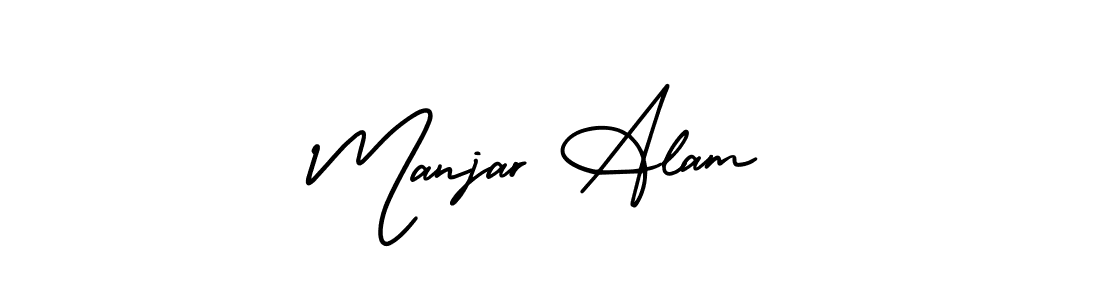 How to Draw Manjar Alam signature style? AmerikaSignatureDemo-Regular is a latest design signature styles for name Manjar Alam. Manjar Alam signature style 3 images and pictures png