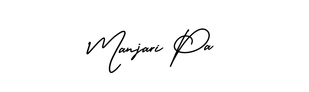 The best way (AmerikaSignatureDemo-Regular) to make a short signature is to pick only two or three words in your name. The name Manjari Pa include a total of six letters. For converting this name. Manjari Pa signature style 3 images and pictures png