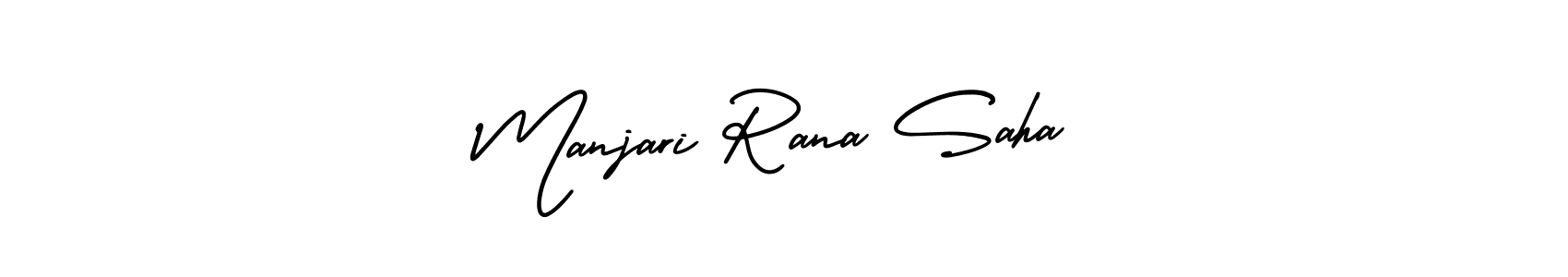 Manjari Rana Saha stylish signature style. Best Handwritten Sign (AmerikaSignatureDemo-Regular) for my name. Handwritten Signature Collection Ideas for my name Manjari Rana Saha. Manjari Rana Saha signature style 3 images and pictures png