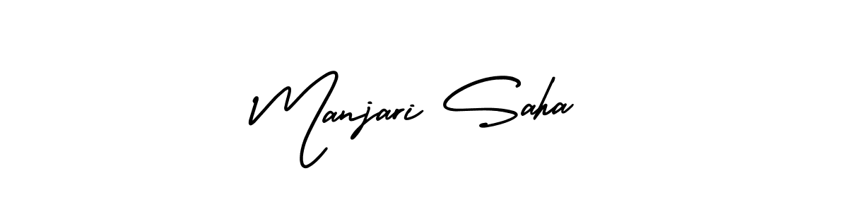 It looks lik you need a new signature style for name Manjari Saha. Design unique handwritten (AmerikaSignatureDemo-Regular) signature with our free signature maker in just a few clicks. Manjari Saha signature style 3 images and pictures png