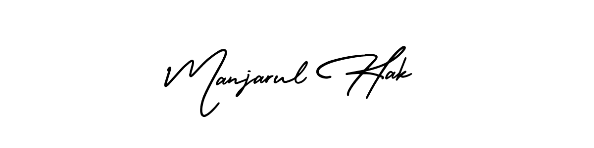 Use a signature maker to create a handwritten signature online. With this signature software, you can design (AmerikaSignatureDemo-Regular) your own signature for name Manjarul Hak. Manjarul Hak signature style 3 images and pictures png