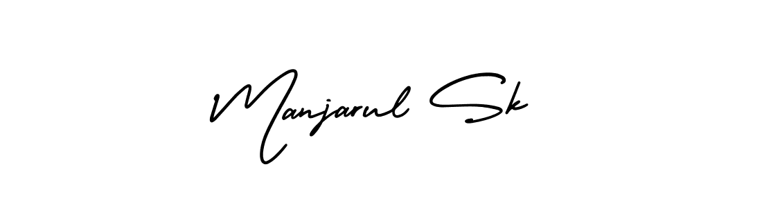 How to make Manjarul Sk name signature. Use AmerikaSignatureDemo-Regular style for creating short signs online. This is the latest handwritten sign. Manjarul Sk signature style 3 images and pictures png