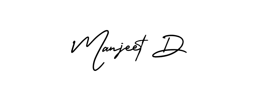 Create a beautiful signature design for name Manjeet D. With this signature (AmerikaSignatureDemo-Regular) fonts, you can make a handwritten signature for free. Manjeet D signature style 3 images and pictures png