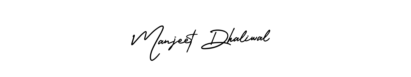 You should practise on your own different ways (AmerikaSignatureDemo-Regular) to write your name (Manjeet Dhaliwal) in signature. don't let someone else do it for you. Manjeet Dhaliwal signature style 3 images and pictures png