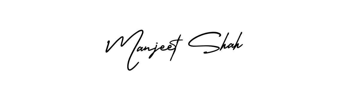 How to make Manjeet Shah name signature. Use AmerikaSignatureDemo-Regular style for creating short signs online. This is the latest handwritten sign. Manjeet Shah signature style 3 images and pictures png