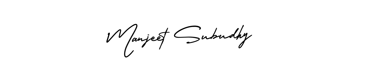 Design your own signature with our free online signature maker. With this signature software, you can create a handwritten (AmerikaSignatureDemo-Regular) signature for name Manjeet Subudhy. Manjeet Subudhy signature style 3 images and pictures png