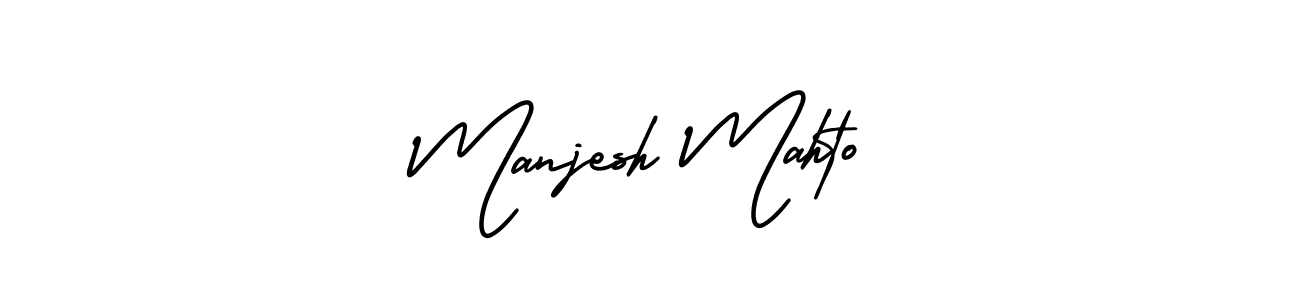 Also You can easily find your signature by using the search form. We will create Manjesh Mahto name handwritten signature images for you free of cost using AmerikaSignatureDemo-Regular sign style. Manjesh Mahto signature style 3 images and pictures png