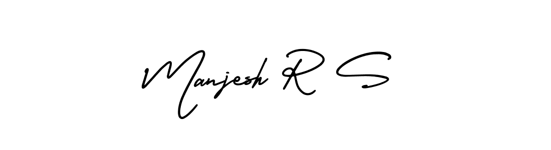 It looks lik you need a new signature style for name Manjesh R S. Design unique handwritten (AmerikaSignatureDemo-Regular) signature with our free signature maker in just a few clicks. Manjesh R S signature style 3 images and pictures png