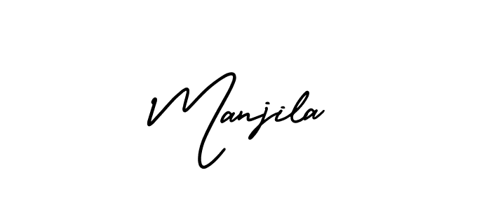 Create a beautiful signature design for name Manjila. With this signature (AmerikaSignatureDemo-Regular) fonts, you can make a handwritten signature for free. Manjila signature style 3 images and pictures png