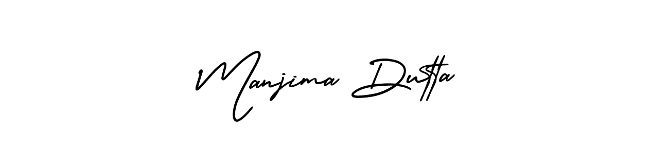 How to Draw Manjima Dutta signature style? AmerikaSignatureDemo-Regular is a latest design signature styles for name Manjima Dutta. Manjima Dutta signature style 3 images and pictures png