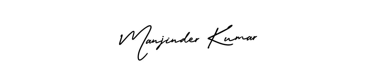 You should practise on your own different ways (AmerikaSignatureDemo-Regular) to write your name (Manjinder Kumar) in signature. don't let someone else do it for you. Manjinder Kumar signature style 3 images and pictures png