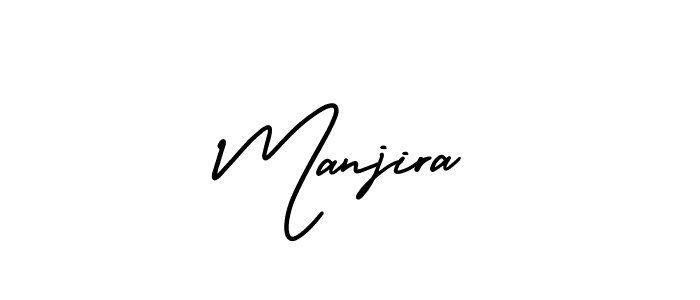 Manjira stylish signature style. Best Handwritten Sign (AmerikaSignatureDemo-Regular) for my name. Handwritten Signature Collection Ideas for my name Manjira. Manjira signature style 3 images and pictures png