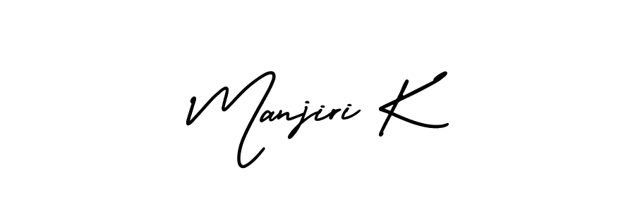 AmerikaSignatureDemo-Regular is a professional signature style that is perfect for those who want to add a touch of class to their signature. It is also a great choice for those who want to make their signature more unique. Get Manjiri K name to fancy signature for free. Manjiri K signature style 3 images and pictures png