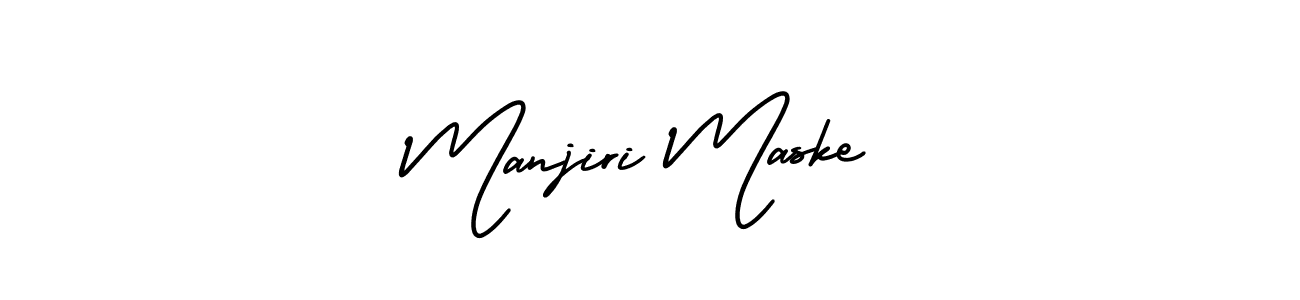 The best way (AmerikaSignatureDemo-Regular) to make a short signature is to pick only two or three words in your name. The name Manjiri Maske include a total of six letters. For converting this name. Manjiri Maske signature style 3 images and pictures png