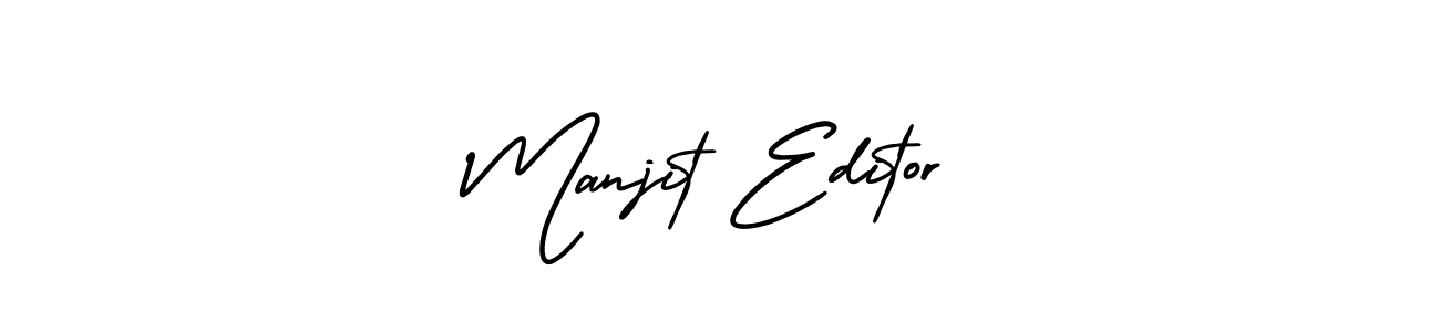 Make a beautiful signature design for name Manjit Editor. With this signature (AmerikaSignatureDemo-Regular) style, you can create a handwritten signature for free. Manjit Editor signature style 3 images and pictures png