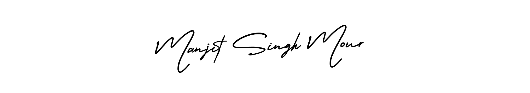 You should practise on your own different ways (AmerikaSignatureDemo-Regular) to write your name (Manjit Singh Mour) in signature. don't let someone else do it for you. Manjit Singh Mour signature style 3 images and pictures png