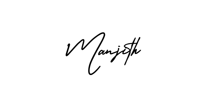 Also we have Manjith name is the best signature style. Create professional handwritten signature collection using AmerikaSignatureDemo-Regular autograph style. Manjith signature style 3 images and pictures png