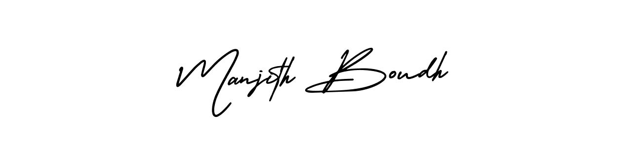 Make a beautiful signature design for name Manjith Boudh. With this signature (AmerikaSignatureDemo-Regular) style, you can create a handwritten signature for free. Manjith Boudh signature style 3 images and pictures png