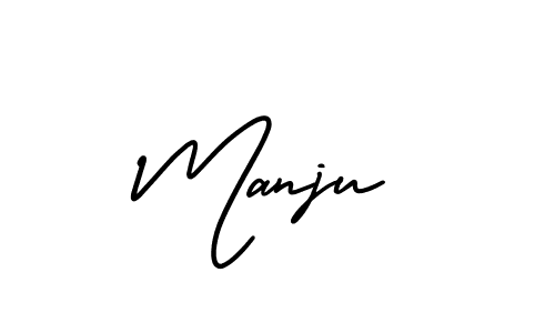 You should practise on your own different ways (AmerikaSignatureDemo-Regular) to write your name (Manju) in signature. don't let someone else do it for you. Manju signature style 3 images and pictures png