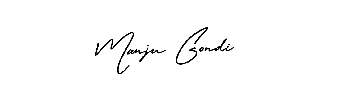 Manju Gondi stylish signature style. Best Handwritten Sign (AmerikaSignatureDemo-Regular) for my name. Handwritten Signature Collection Ideas for my name Manju Gondi. Manju Gondi signature style 3 images and pictures png