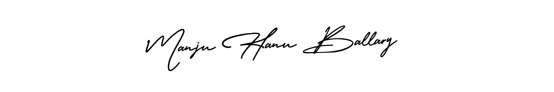 How to Draw Manju Hanu Ballary signature style? AmerikaSignatureDemo-Regular is a latest design signature styles for name Manju Hanu Ballary. Manju Hanu Ballary signature style 3 images and pictures png