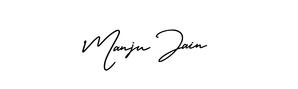 The best way (AmerikaSignatureDemo-Regular) to make a short signature is to pick only two or three words in your name. The name Manju Jain include a total of six letters. For converting this name. Manju Jain signature style 3 images and pictures png