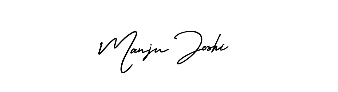 The best way (AmerikaSignatureDemo-Regular) to make a short signature is to pick only two or three words in your name. The name Manju Joshi include a total of six letters. For converting this name. Manju Joshi signature style 3 images and pictures png