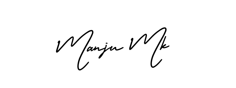 How to Draw Manju Mk signature style? AmerikaSignatureDemo-Regular is a latest design signature styles for name Manju Mk. Manju Mk signature style 3 images and pictures png