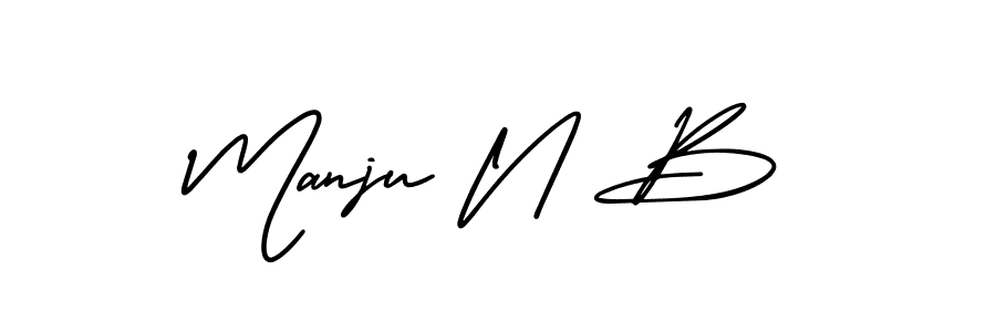 if you are searching for the best signature style for your name Manju N B. so please give up your signature search. here we have designed multiple signature styles  using AmerikaSignatureDemo-Regular. Manju N B signature style 3 images and pictures png