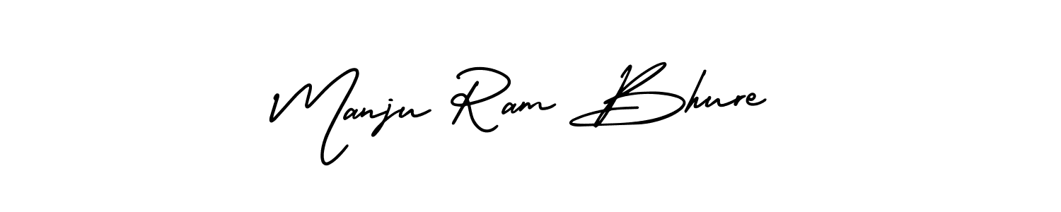 The best way (AmerikaSignatureDemo-Regular) to make a short signature is to pick only two or three words in your name. The name Manju Ram Bhure include a total of six letters. For converting this name. Manju Ram Bhure signature style 3 images and pictures png