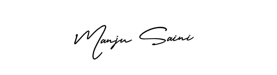 How to make Manju Saini name signature. Use AmerikaSignatureDemo-Regular style for creating short signs online. This is the latest handwritten sign. Manju Saini signature style 3 images and pictures png