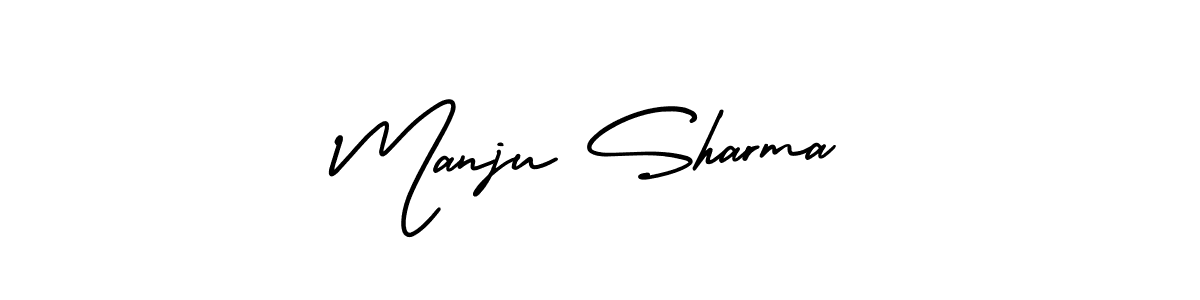 This is the best signature style for the Manju Sharma name. Also you like these signature font (AmerikaSignatureDemo-Regular). Mix name signature. Manju Sharma signature style 3 images and pictures png