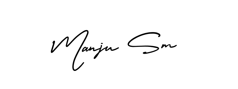 It looks lik you need a new signature style for name Manju Sm. Design unique handwritten (AmerikaSignatureDemo-Regular) signature with our free signature maker in just a few clicks. Manju Sm signature style 3 images and pictures png