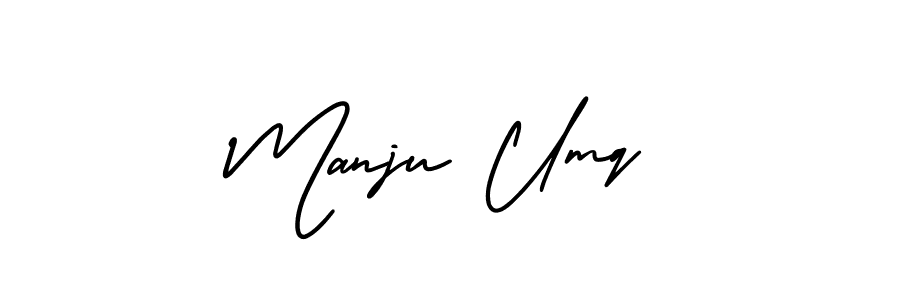 Design your own signature with our free online signature maker. With this signature software, you can create a handwritten (AmerikaSignatureDemo-Regular) signature for name Manju Umq. Manju Umq signature style 3 images and pictures png