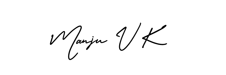 Also we have Manju V K name is the best signature style. Create professional handwritten signature collection using AmerikaSignatureDemo-Regular autograph style. Manju V K signature style 3 images and pictures png