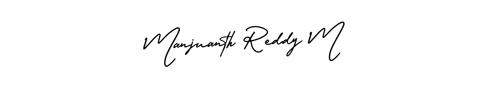 Manjuanth Reddy M stylish signature style. Best Handwritten Sign (AmerikaSignatureDemo-Regular) for my name. Handwritten Signature Collection Ideas for my name Manjuanth Reddy M. Manjuanth Reddy M signature style 3 images and pictures png