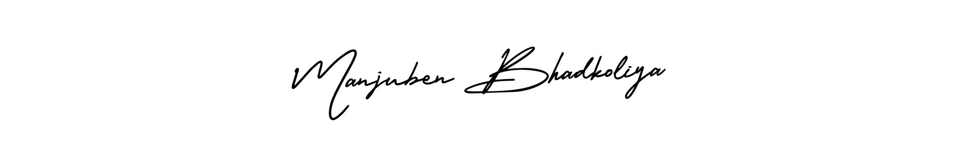 Use a signature maker to create a handwritten signature online. With this signature software, you can design (AmerikaSignatureDemo-Regular) your own signature for name Manjuben Bhadkoliya. Manjuben Bhadkoliya signature style 3 images and pictures png