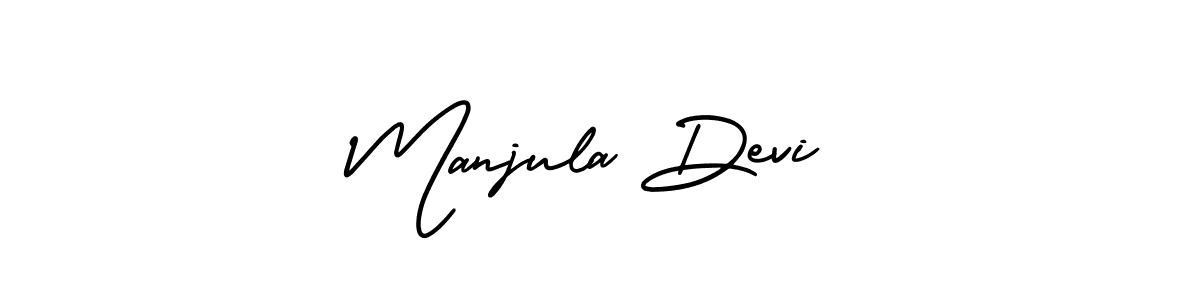 This is the best signature style for the Manjula Devi name. Also you like these signature font (AmerikaSignatureDemo-Regular). Mix name signature. Manjula Devi signature style 3 images and pictures png