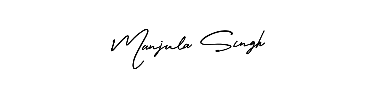 How to make Manjula Singh name signature. Use AmerikaSignatureDemo-Regular style for creating short signs online. This is the latest handwritten sign. Manjula Singh signature style 3 images and pictures png