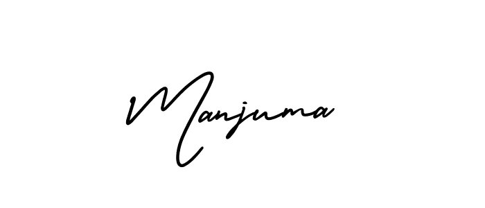 Use a signature maker to create a handwritten signature online. With this signature software, you can design (AmerikaSignatureDemo-Regular) your own signature for name Manjuma. Manjuma signature style 3 images and pictures png