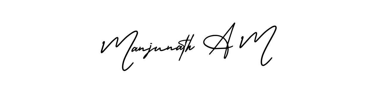 Design your own signature with our free online signature maker. With this signature software, you can create a handwritten (AmerikaSignatureDemo-Regular) signature for name Manjunath A M. Manjunath A M signature style 3 images and pictures png
