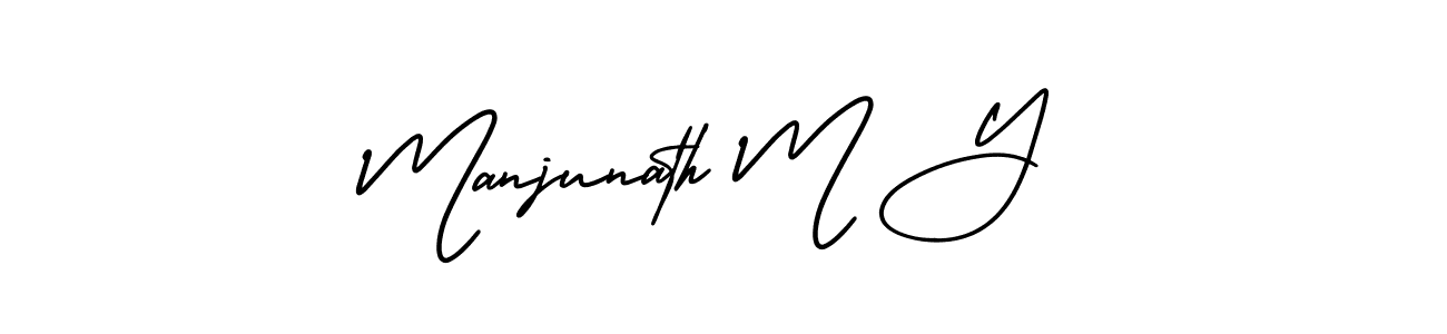 Make a short Manjunath M Y signature style. Manage your documents anywhere anytime using AmerikaSignatureDemo-Regular. Create and add eSignatures, submit forms, share and send files easily. Manjunath M Y signature style 3 images and pictures png