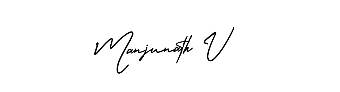 if you are searching for the best signature style for your name Manjunath V. so please give up your signature search. here we have designed multiple signature styles  using AmerikaSignatureDemo-Regular. Manjunath V signature style 3 images and pictures png