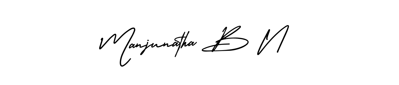 How to make Manjunatha B N name signature. Use AmerikaSignatureDemo-Regular style for creating short signs online. This is the latest handwritten sign. Manjunatha B N signature style 3 images and pictures png